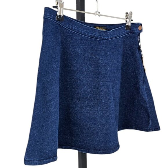 Forever 21 Womens Chambray Blue Mini Skirt, Skater, Size 29, NWT - Picture 8 of 9